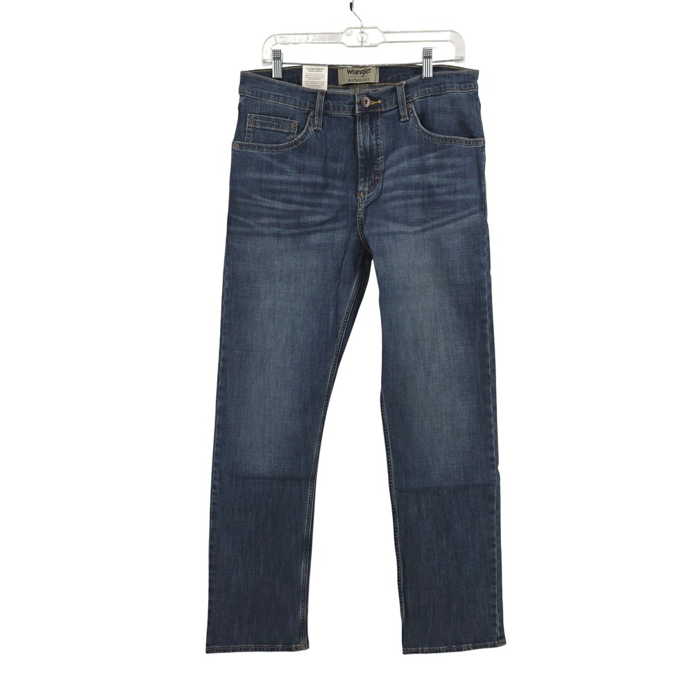Wrangler Authentics Mens Straight Fit Jeans Dark Wash 32x32 New Western Work